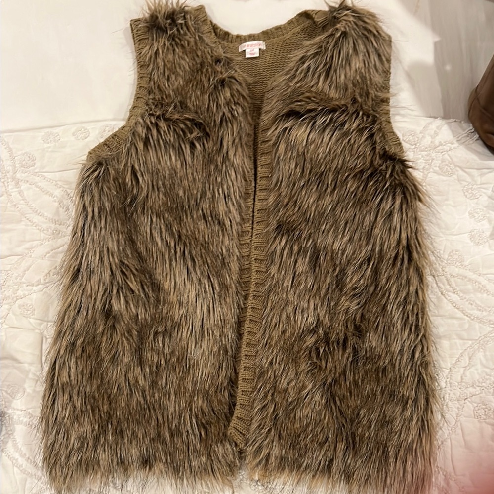 Xhilaration Faux Fur Vest in Brown